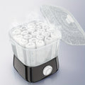 Compact Countertop Towel Steamer with Rotary Control, Black or White Base and Removable Clear Container — image 1
