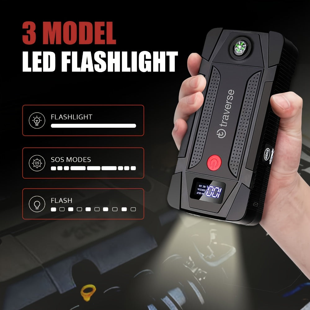 Compact Jump Starter Power Bank with Display, LED Controls, USB Outputs and Single or Two-Pack 1000A-Labeled Options — image 