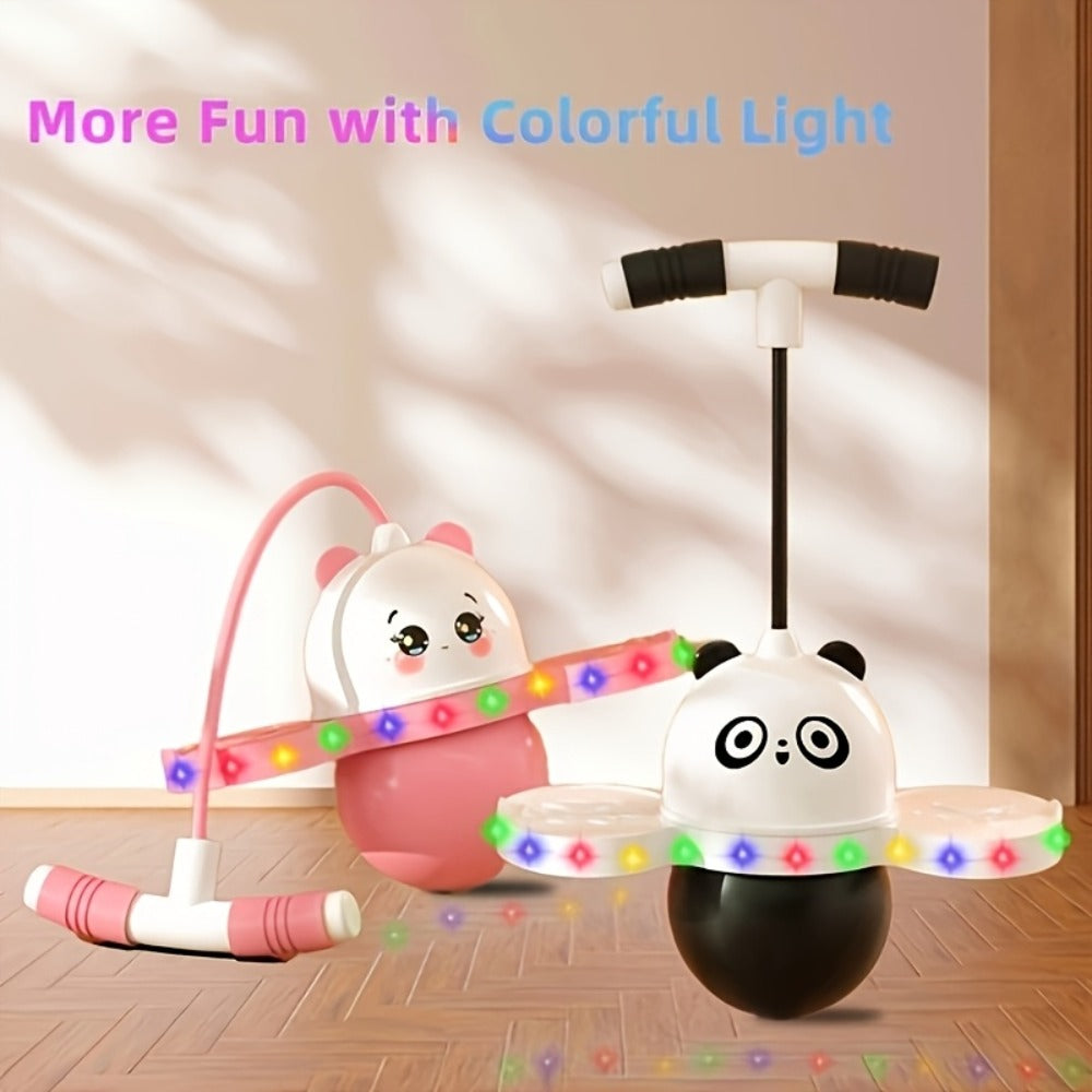 LED Pogo Ball with 80cm Handle, 43cm Bounce Board, Thick Pedals and Pink or Black Color Options — image 6