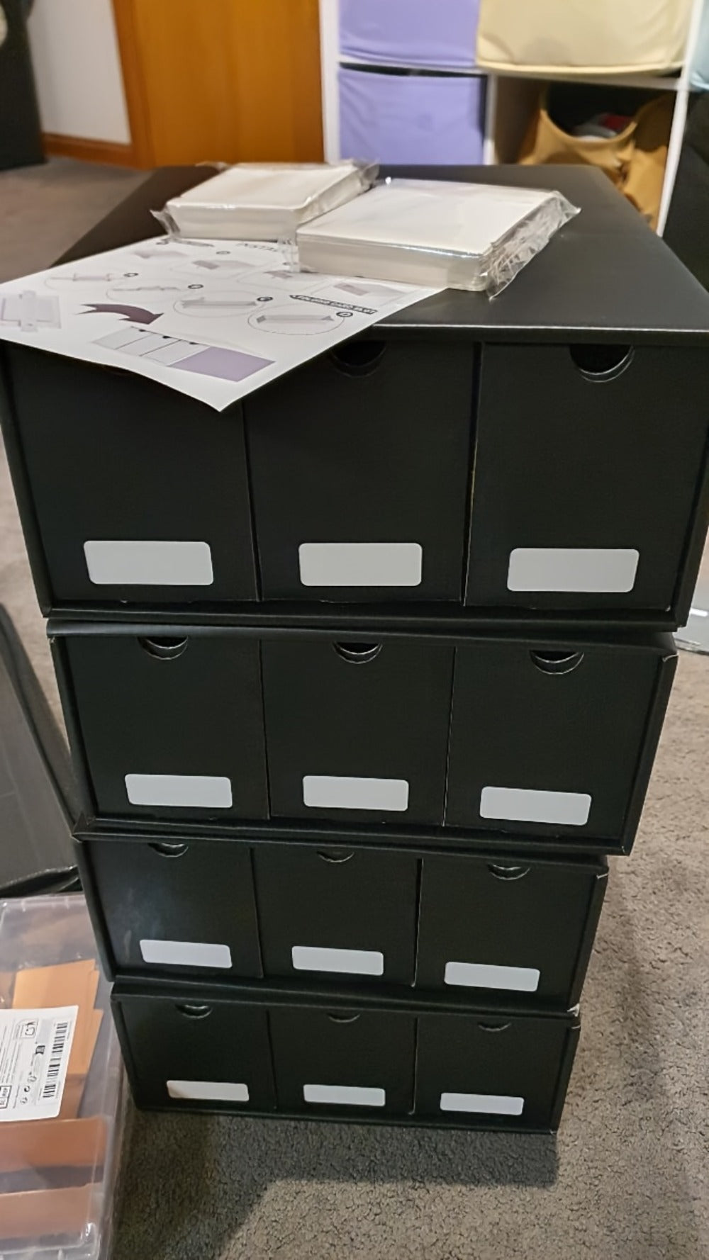 Trading Card Storage Box for Sports Cards and Baseball in a Large Cardboard 12 Drawer Design of 50 Dividers — image 11