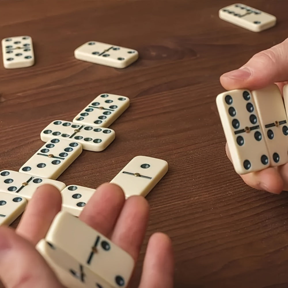 Double 6 Dominoes Set 28pcs in Wooden Case – Classic Family Board Game for Game Night Gatherings Kids Adults Gift — image 5