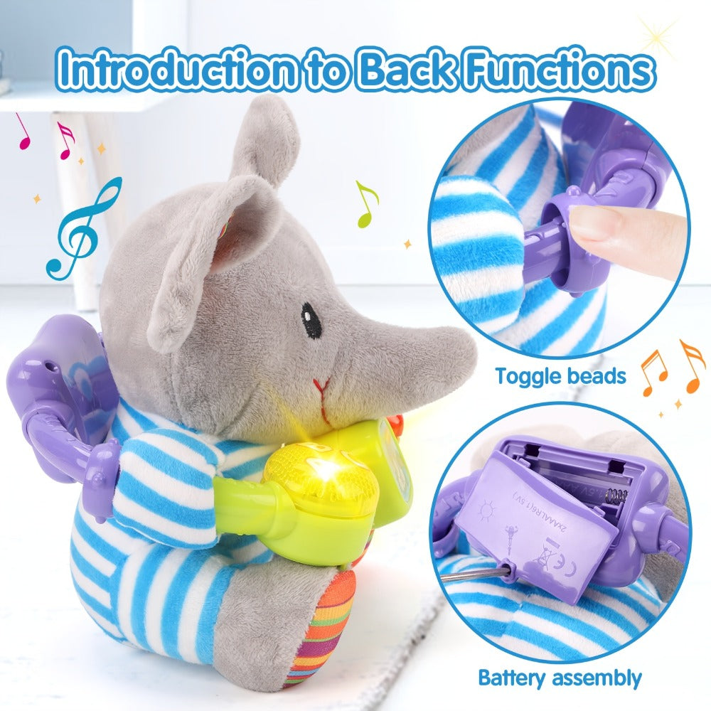 Musical Elephant Plush Toy with Music & Light, Soothing Stuffed Animal for Baby Toddler Boys Girls — image 2
