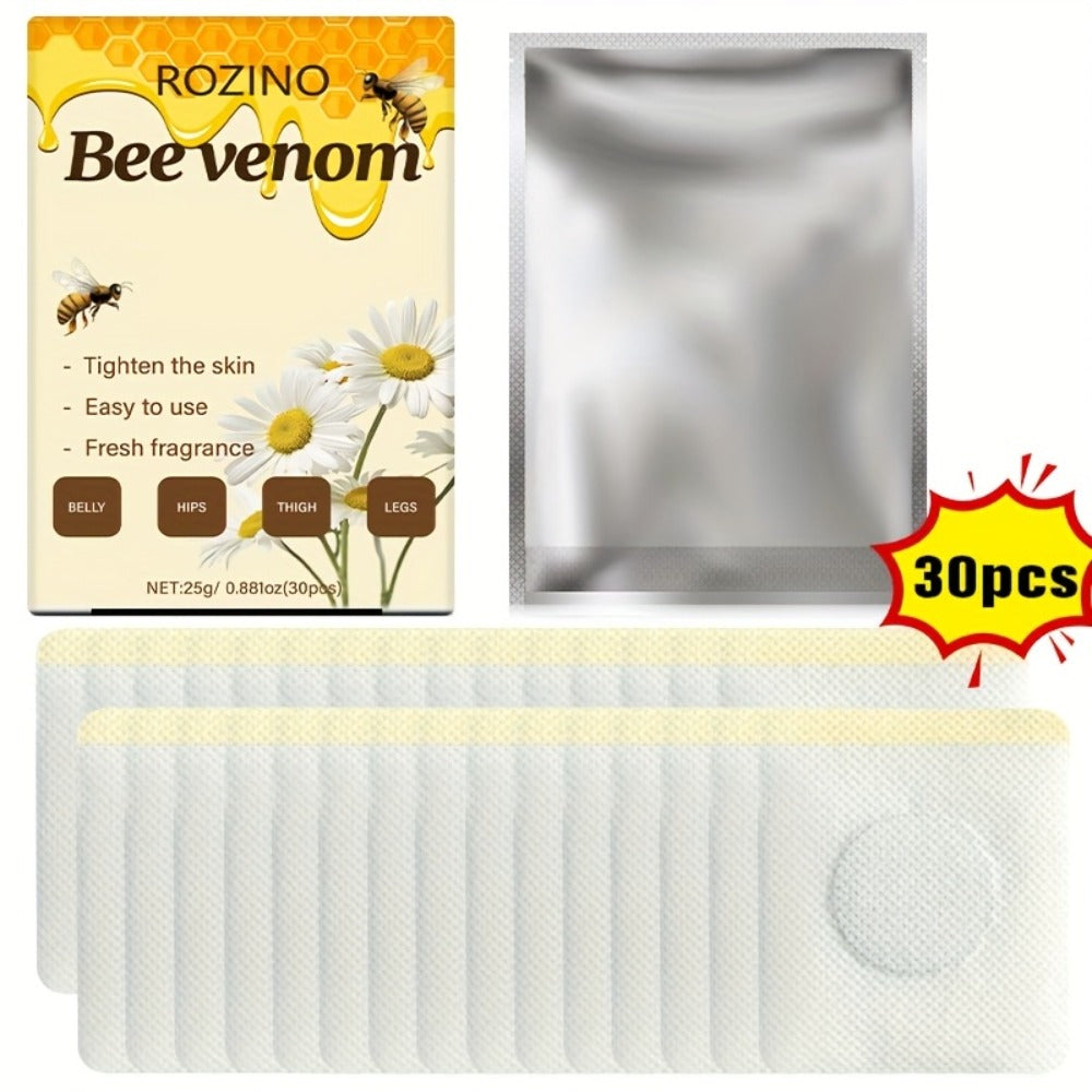 Bee Venom Navel Patches 30pcs – Natural Botanical Belly Button Patches for Body Wellness, Detox & Self Care, Long-Lasting Adh