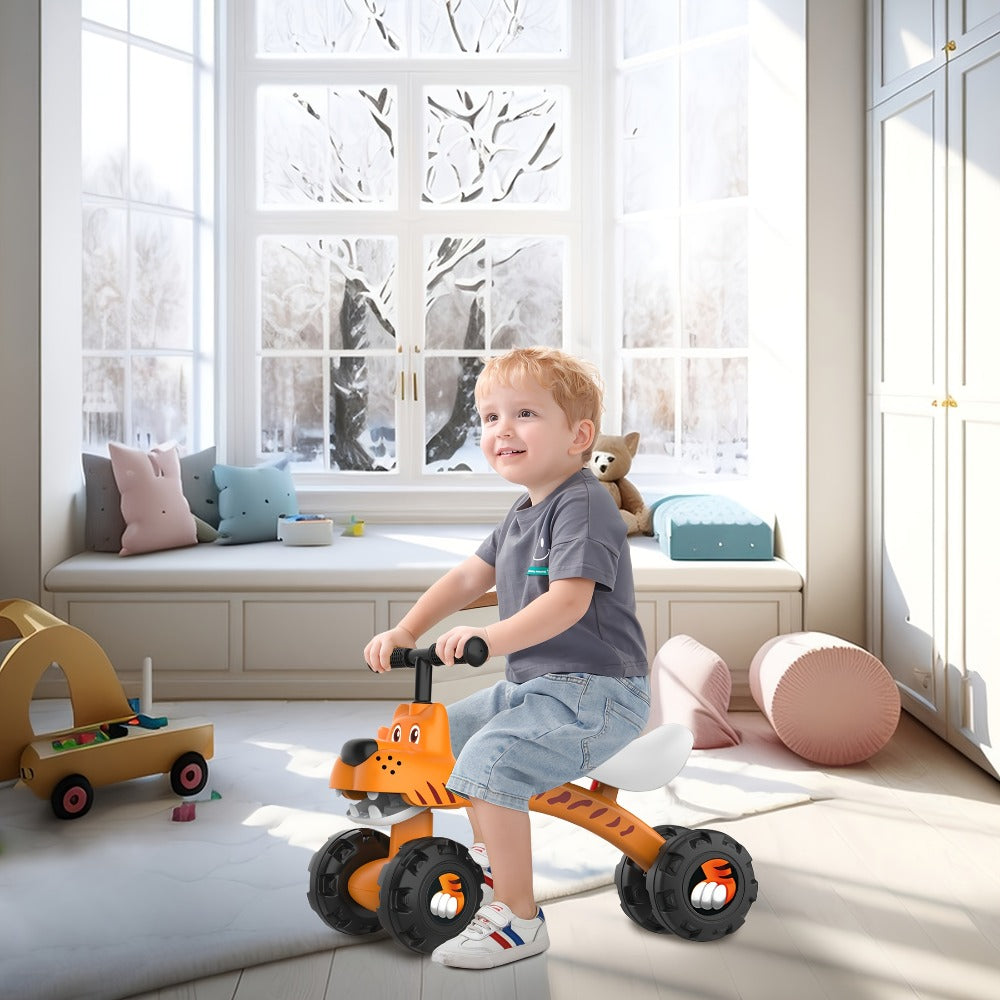 Baby Balance Bike 4 Wheels with Adjustable Seat Toddler Walker Ride On Toy with the Listed Color, Size or Set Options for Eve