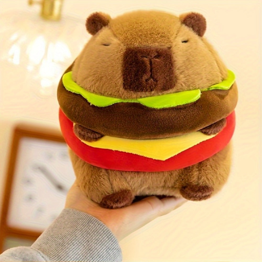 Capybara Plush Stuffed Animal Hamburger Burger Hat Funny Kawaii Plush Toy with the Listed Color, Size or Set Options for Ever