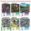 1000 Piece Jigsaw Puzzles for Adults 3-Pack – Challenging Large Puzzle Set with Wildlife, Scenic Landscape & Nature Themes | 