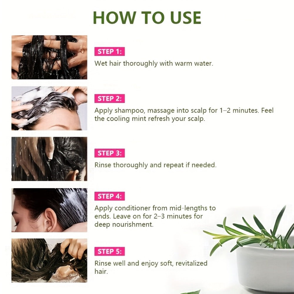 Rosemary Mint Shampoo & Conditioner Set with Rosemary Extract, Strengthening Hair Growth Formula — image 10
