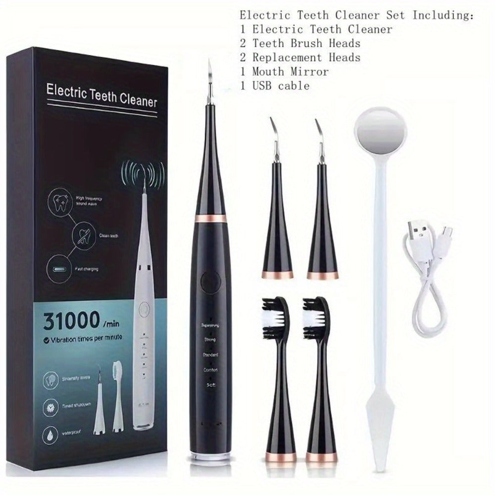 Electric Teeth Cleaner Kit USB Rechargeable, 5 Cleaning Modes Dental Scaler Plaque Tartar Remover Gum Health — image 7