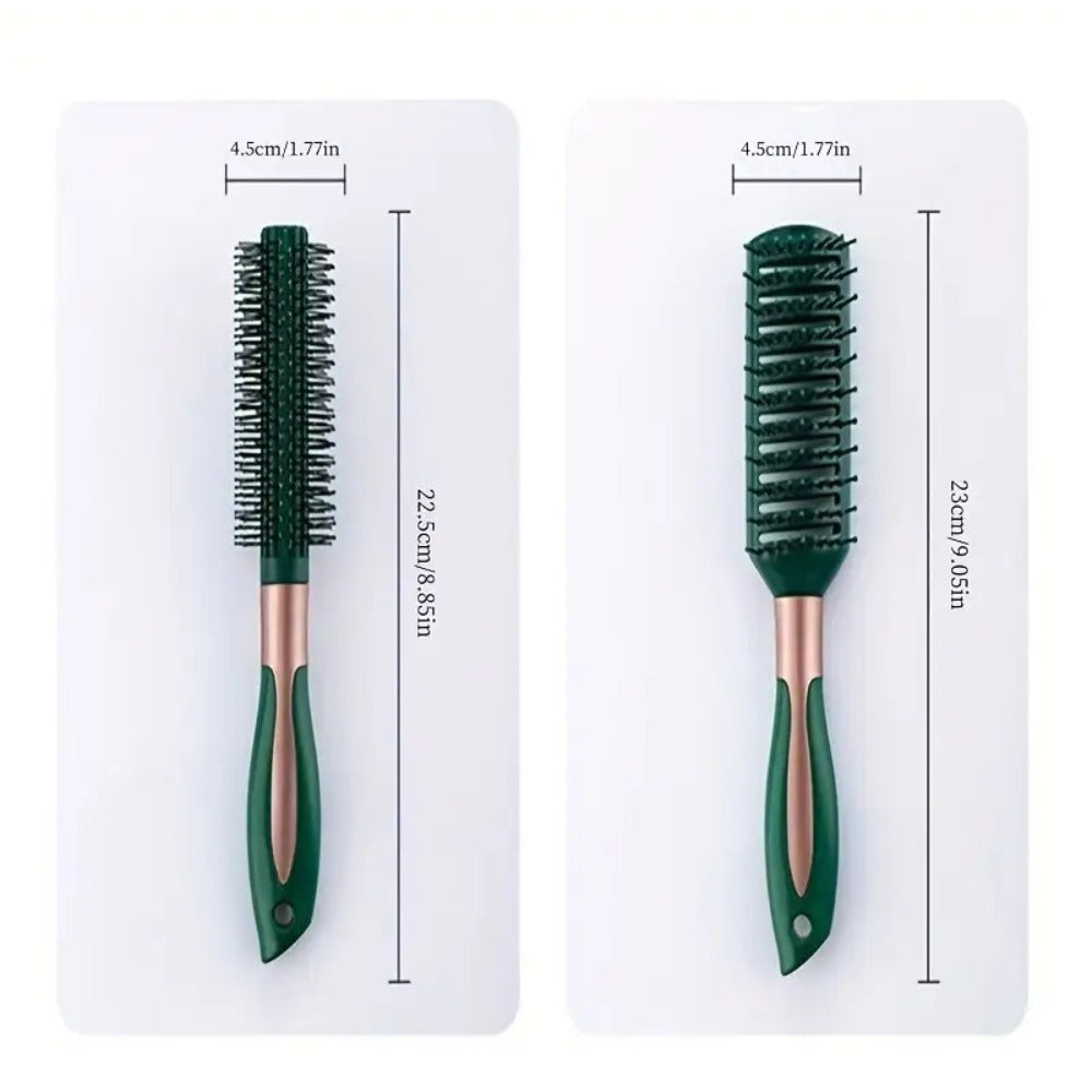 Hair Accessories Five-Piece Green Brush and Comb Set with Cushion Brush, Pick and Styling Tools — image 6