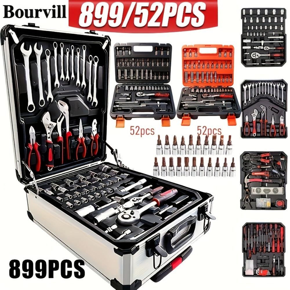 52-Piece Professional Tool Set – Multi-Function Home & Car Repair Toolkit with Portable Toolbox, Ideal Gift for DIY Enthusias