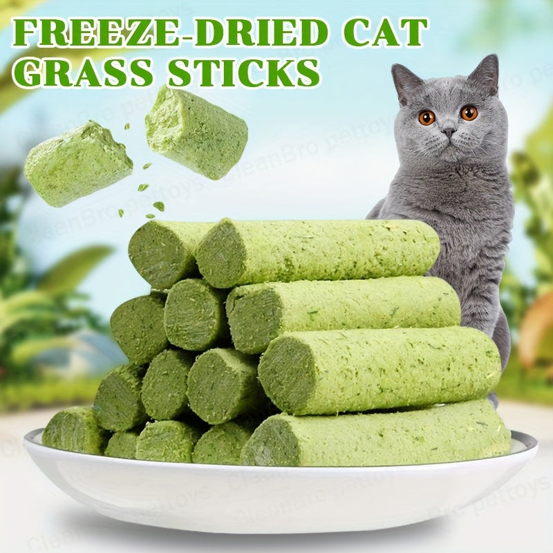 Green Cat-Grass Treat Sticks in 15-Piece or 3 x 5-Piece Checkout Packs for Adult Cats Pictured — image 2