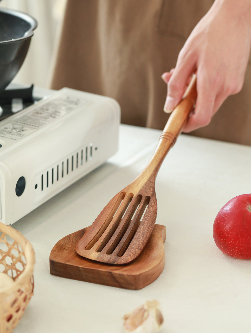 Lengthened Wood Spatula Non-stick Cooking Kitchenware Suit