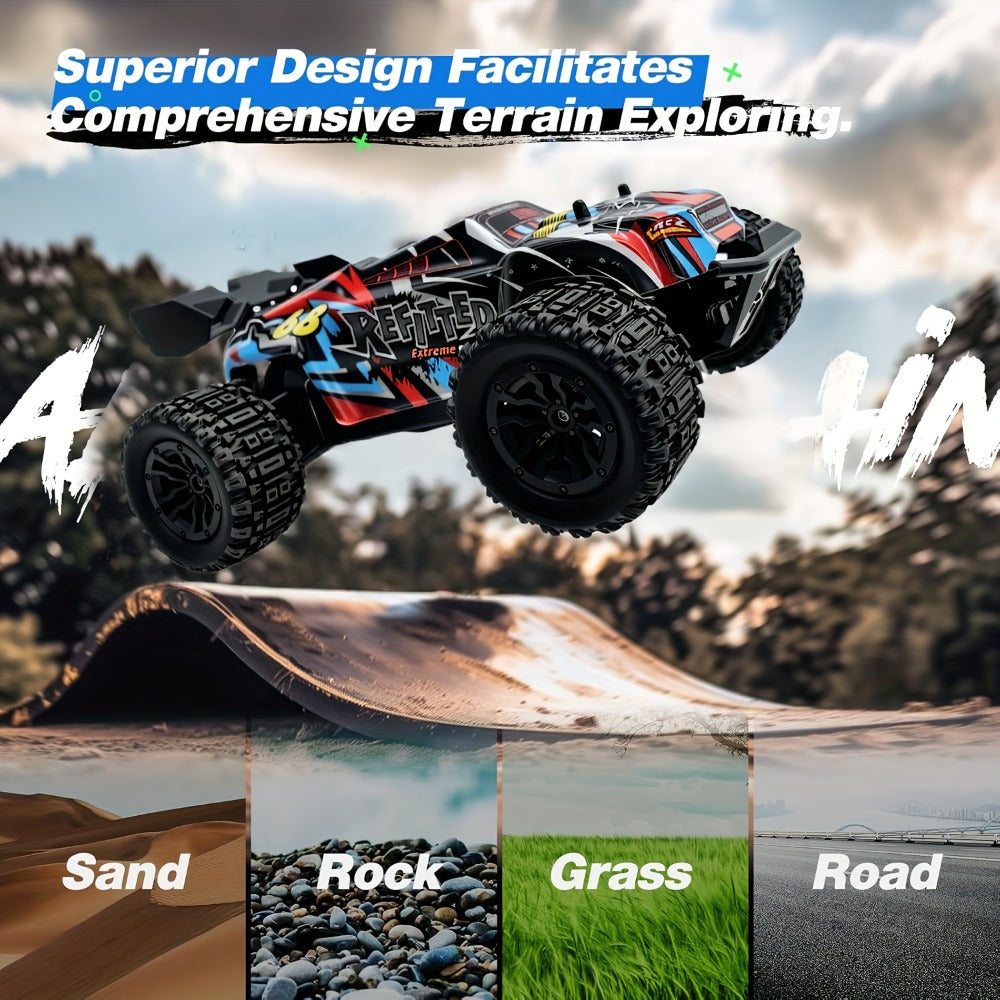 1:18 Scale RC Off-Road Car 35+ KM/H 4WD, 2.4GHz High Speed Remote Control Truck, Hobby Grade RC Racing Crawler for Kids & Adu