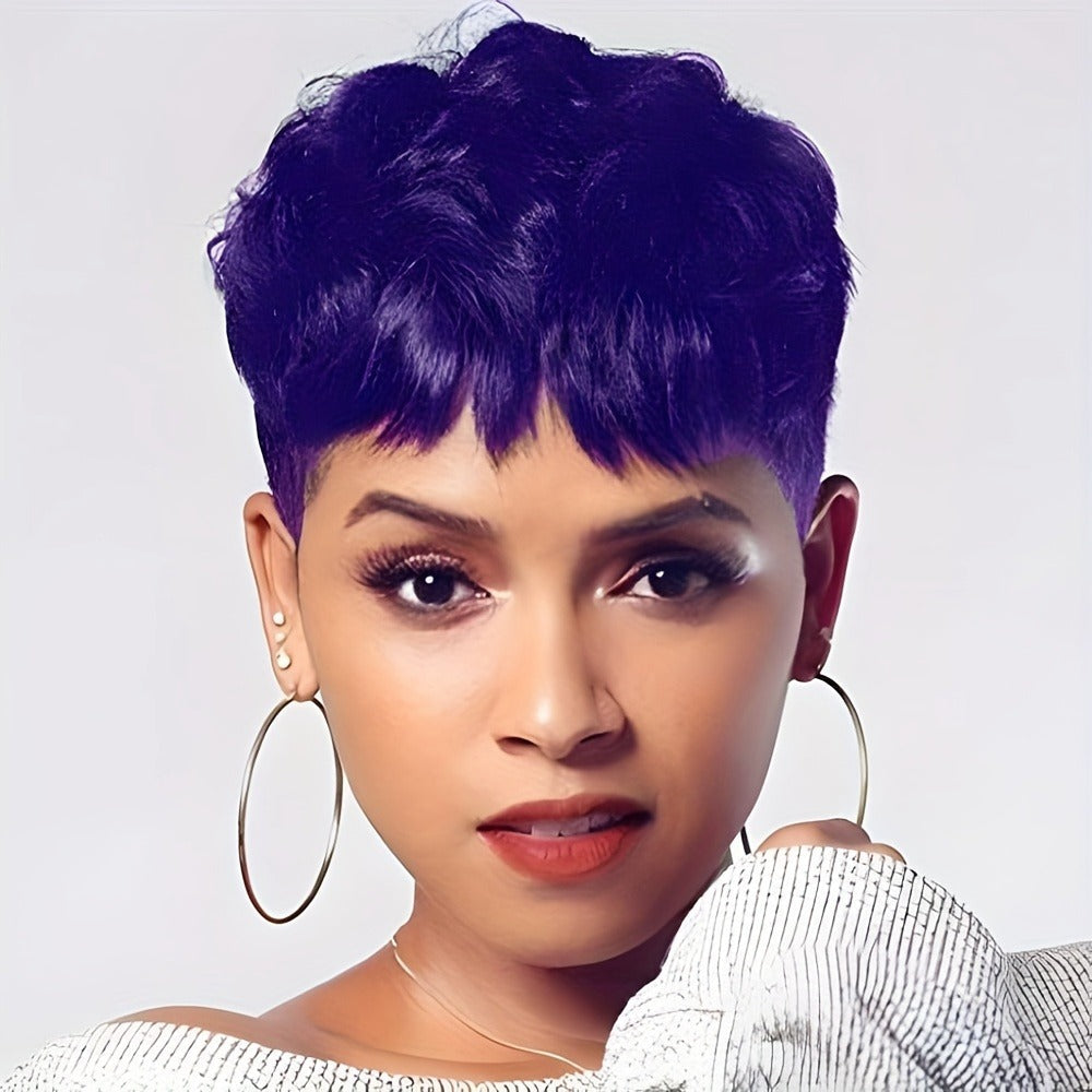Synthetic Wig Short Body-Wave Pixie Cut, 4-Inch Rose Net Cap in Eight Fashion Colors for Women — image 8