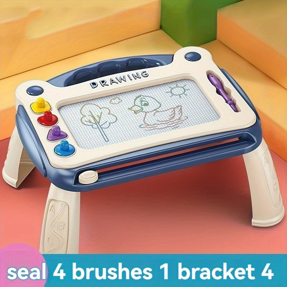 Kids Magnetic Drawing Board 3-in-1 Doodle Kit – Reusable Erasable Toddler Art Toy with Stamps, Pen & Stand | STEM Learning Gi
