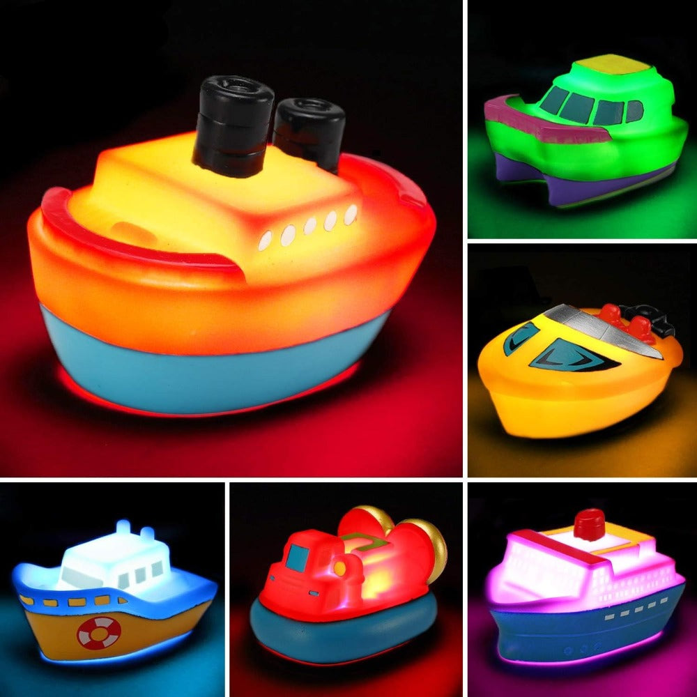 Floating Vehicle Bath Toy Sets with Light-Up 6-Piece, Light-Up 8-Piece or No-Light Options — image 2