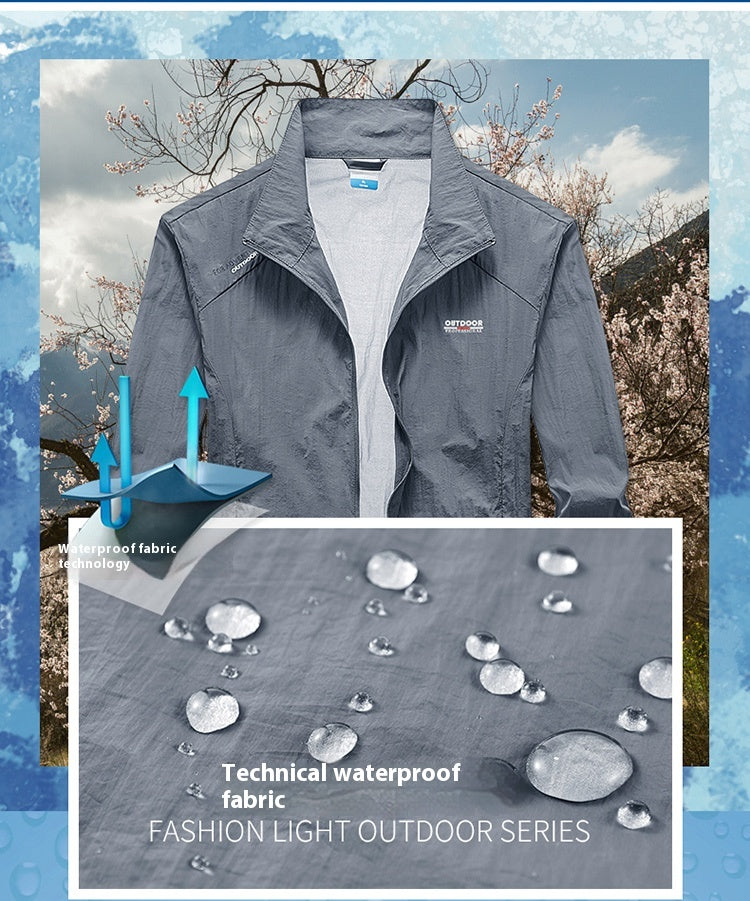 Ultra-thin Breathable Stand Collar UV-proof Jacket Fishing Suits Men