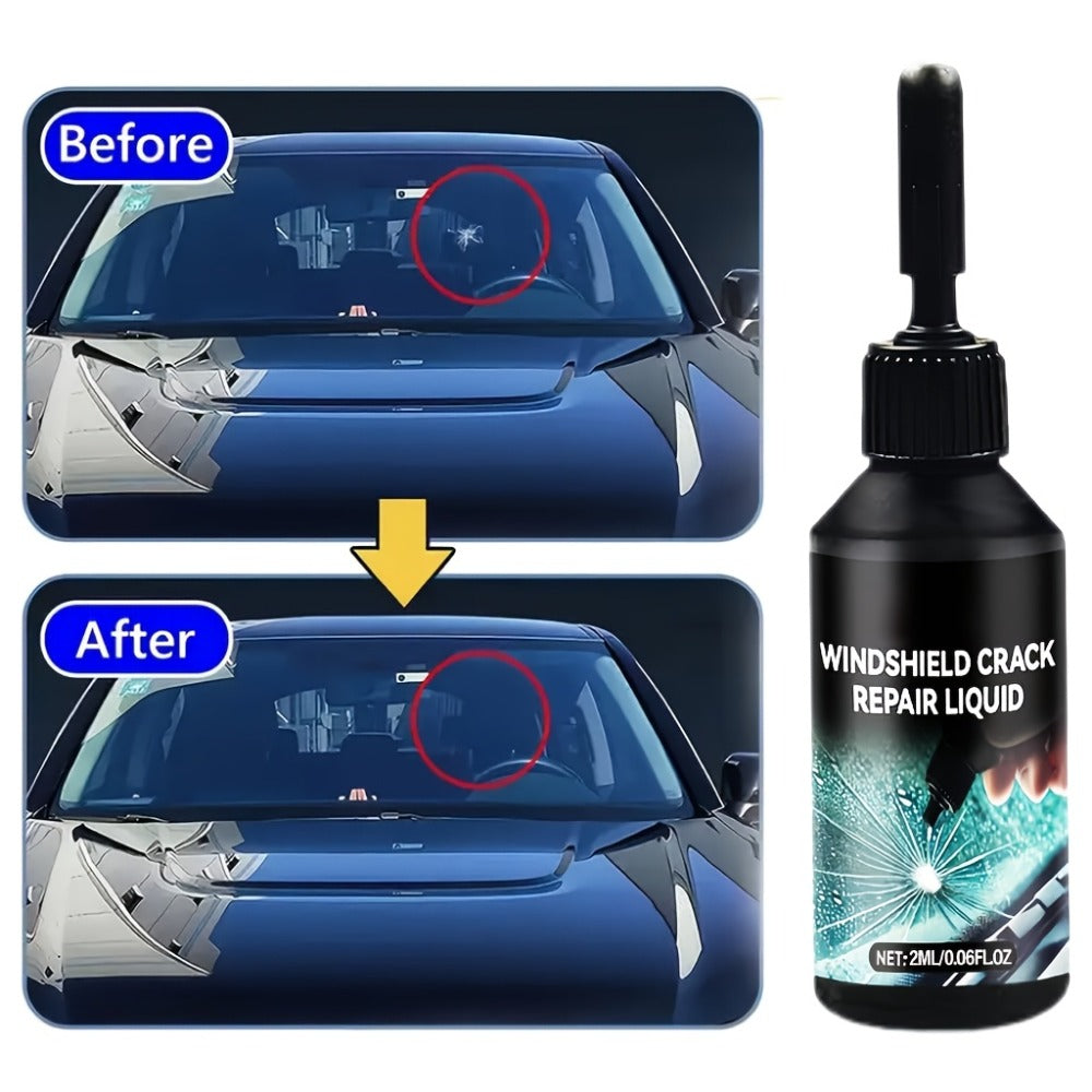 Windshield Repair Kit – Nano Resin Fix for Chips, Bullseye & Star Cracks in 15 Minutes, DIY Glass Crack Repair with Suction I