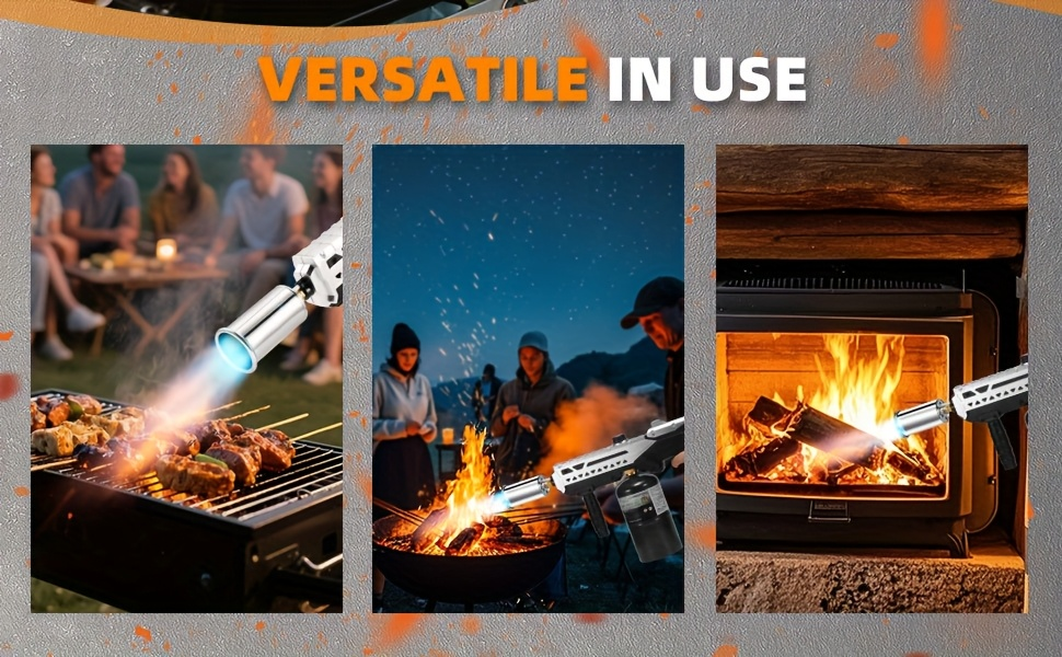 Long-Handle Propane Grill Torch with Adjustable Flame, Trigger Ignition and Silver-Black Finish — image 11