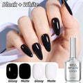 Gel Nail Polish – Odorless Black & White 0.54oz MISS MISIDY Soak-Off UV LED Durable High Gloss – Self-Leveling Easy Applicati