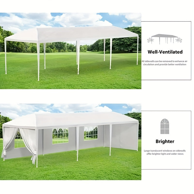 10x30ft Party Tent with Eight Removable Window Sidewalls in Pink, Black or White Color Options — image 8
