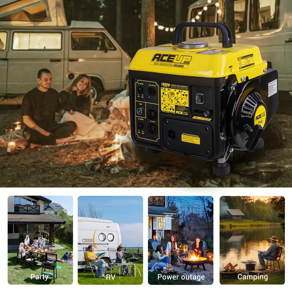 Portable Generator, Gas Powered Camping Home Backup Emergency Power for Garden, Patio and Yard Use — image 5