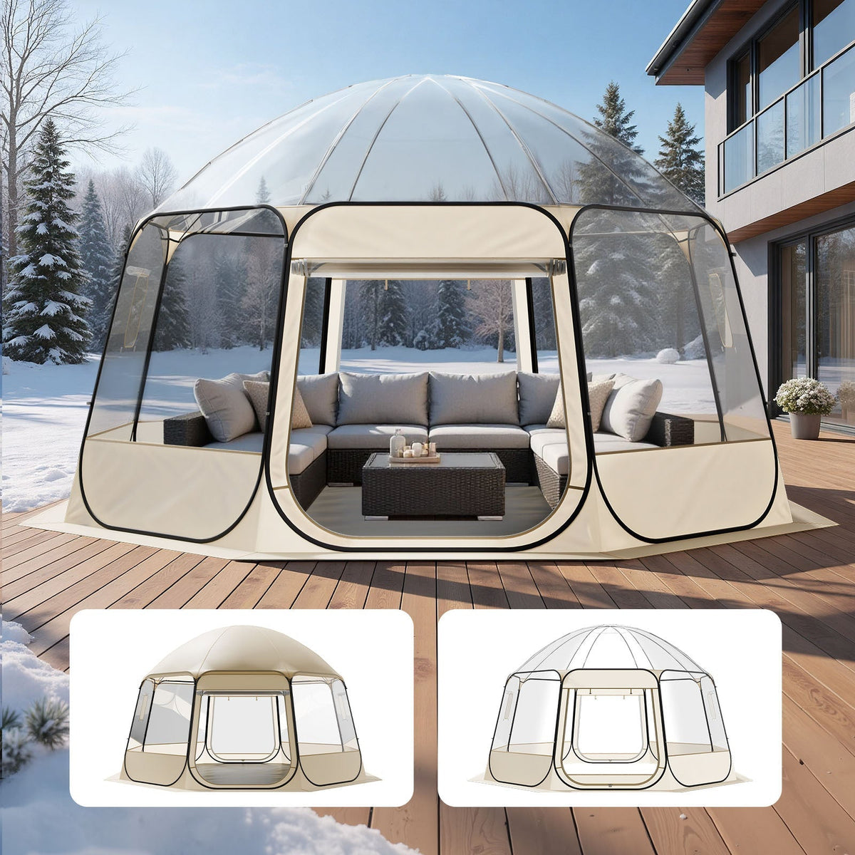 Pop Up Bubble Tent Clear Dome Tent 540° Panoramic Outdoor Shelter for Garden, Patio and Yard Use — image 7