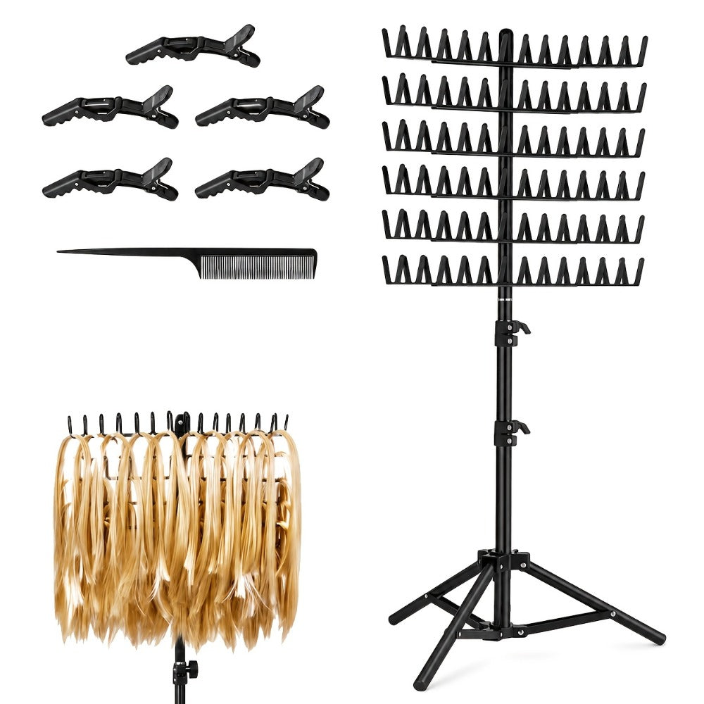 144 Peg Hair Extension Rack Freestanding Organizer with Divider Separator – Standing Braiding Hair Holder Display Stand for S