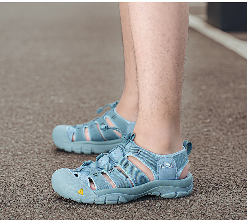 Men's Thick Bottom Toe Cap Beach Upstream Plus Size Outdoor Casual Shoes