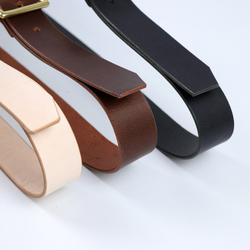 Amekaji Pure Copper Fabric Retro Industrial Style Japanese Character Buckle Belt