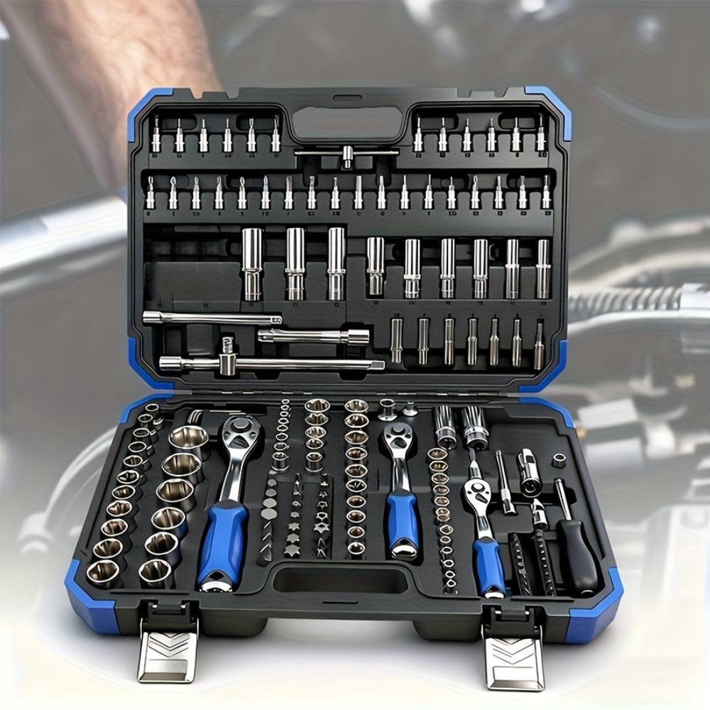 Emergency Vehicle Repair Tool Kit 45 to 171-Piece – Multi-Function Combination Wrench Set for Car, Bicycle & Motorcycle Outdo