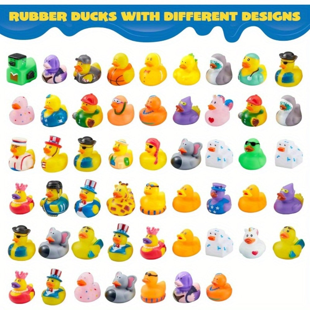 Party Favors Mini Rubber Ducks, 15-Piece Multicolor Assortment with Mesh Storage Bag and 2-Inch Size — image 6