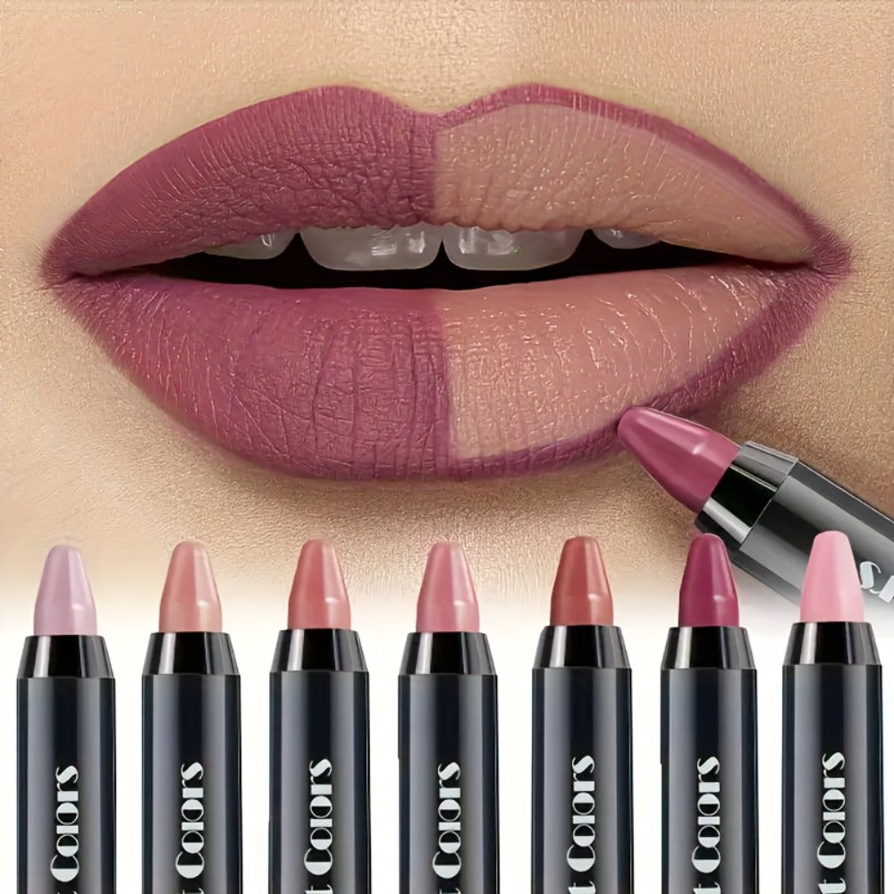 Lipstick Set, Fit Colors 6-Piece Velvet Matte Crayon Collection with Nude, Mauve and Berry Shades — image 9