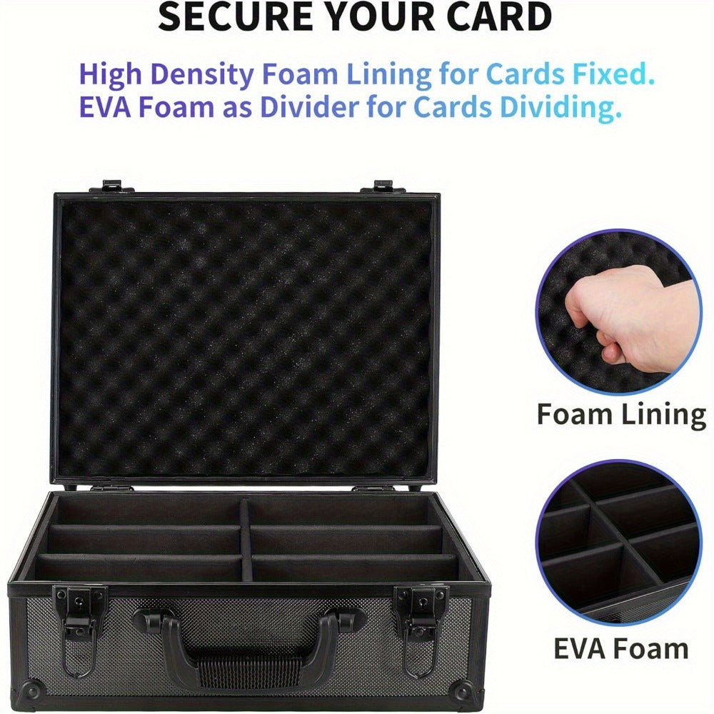 Trading Card Storage Box for 3x4 Top Loads 35pt Rigid Cards Holds 600 Plus – Sports Card Organizer Case with Lock for Pokemon