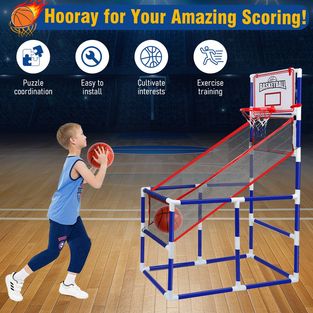 Adjustable Kids Basketball Hoop Set with 2 Balls and Storage for Ages 3–6 — image 13