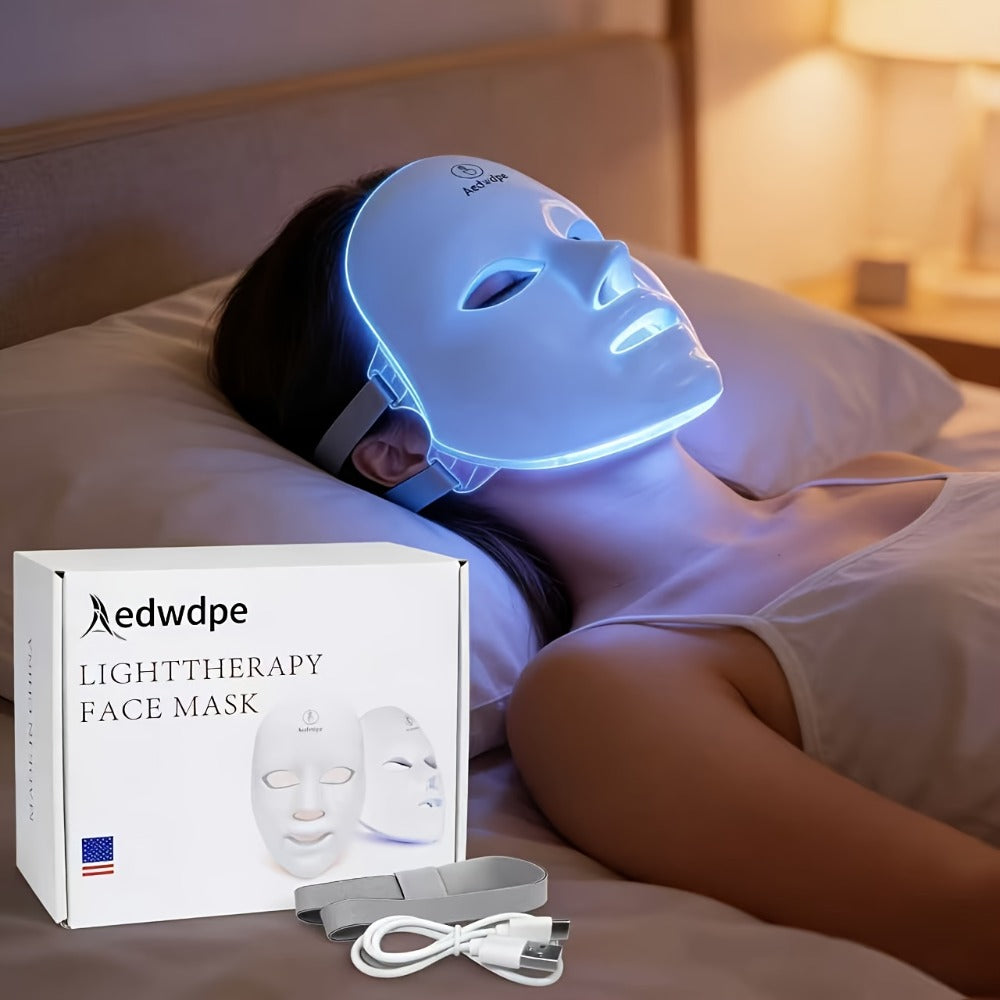LED Facial Beauty Device 7-Color Light Therapy Portable At-Home Skincare Tool for Bath Time, Home Spa and Personal Care — ima