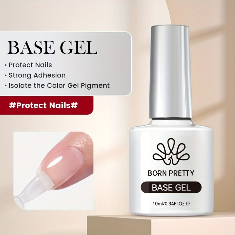 Gel Nail Prep Kit 4-Piece BORN PRETTY – Nail Dehydrator 15ml, Primer 15ml, Base Gel 10ml & Super Top Coat 10ml for Semi-Perma