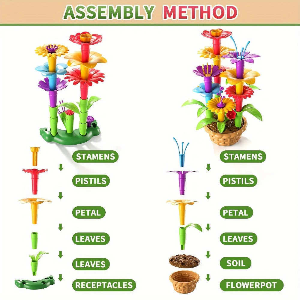 Flower Garden Building Toys for Kids 235 Pieces with the Listed Color, Size or Set Options for Everyday Use — image 6