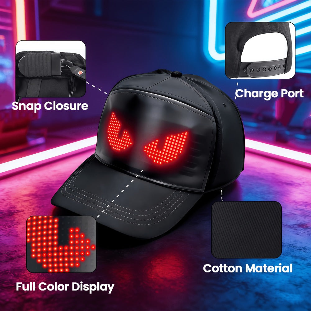 LED Party Hat App Controlled Programmable Light Up Hat, Custom Text Music Images for Rave Club Dance Halloween 4th of July Fe