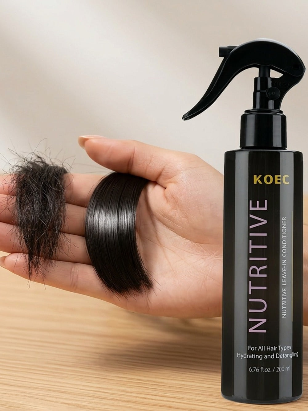 Leave-In Conditioner Spray 2 Bottles 13.53oz Detangler with Snail Serum Anti-Frizz Deep Conditioning Shine-Boosting Moisturiz