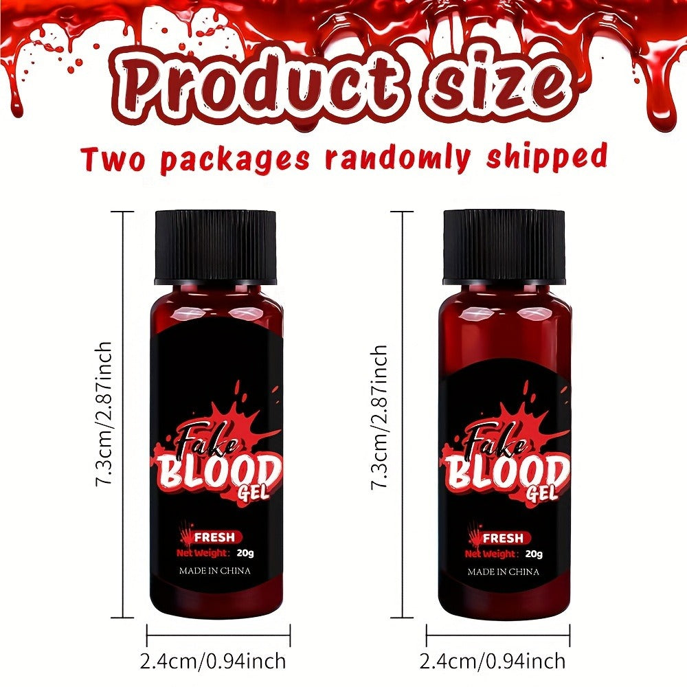 Fake Blood Makeup Kit 3pcs SFX Paste with Brush – Realistic Fresh Dark & Old Blood Special Effects Makeup for Halloween Zombi
