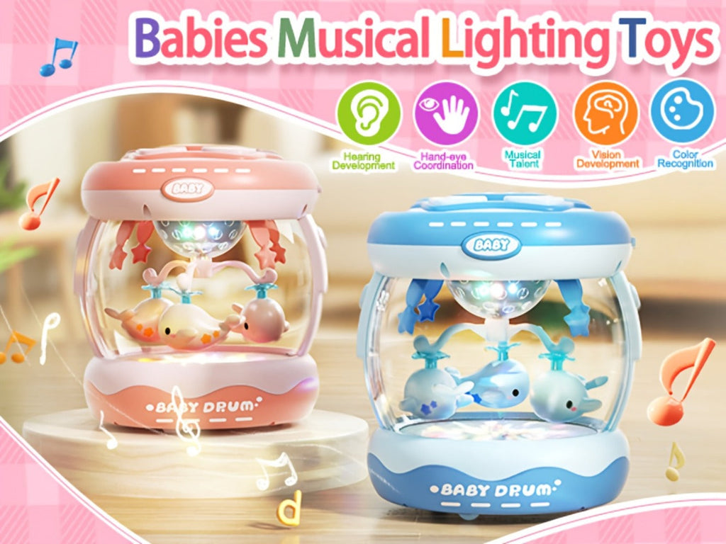 Baby Rotating Projector Music Toy 3 Months+, Interactive Animal Sounds & Lights, Multi-Functional Sensory Learning Toy for In