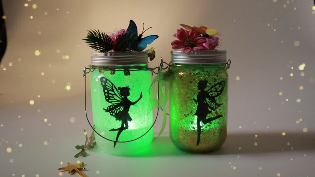 Fairy Mason Jar Lantern Craft Kit for Two Lights with Color-Changing LED Candles and Remote Control — image 9