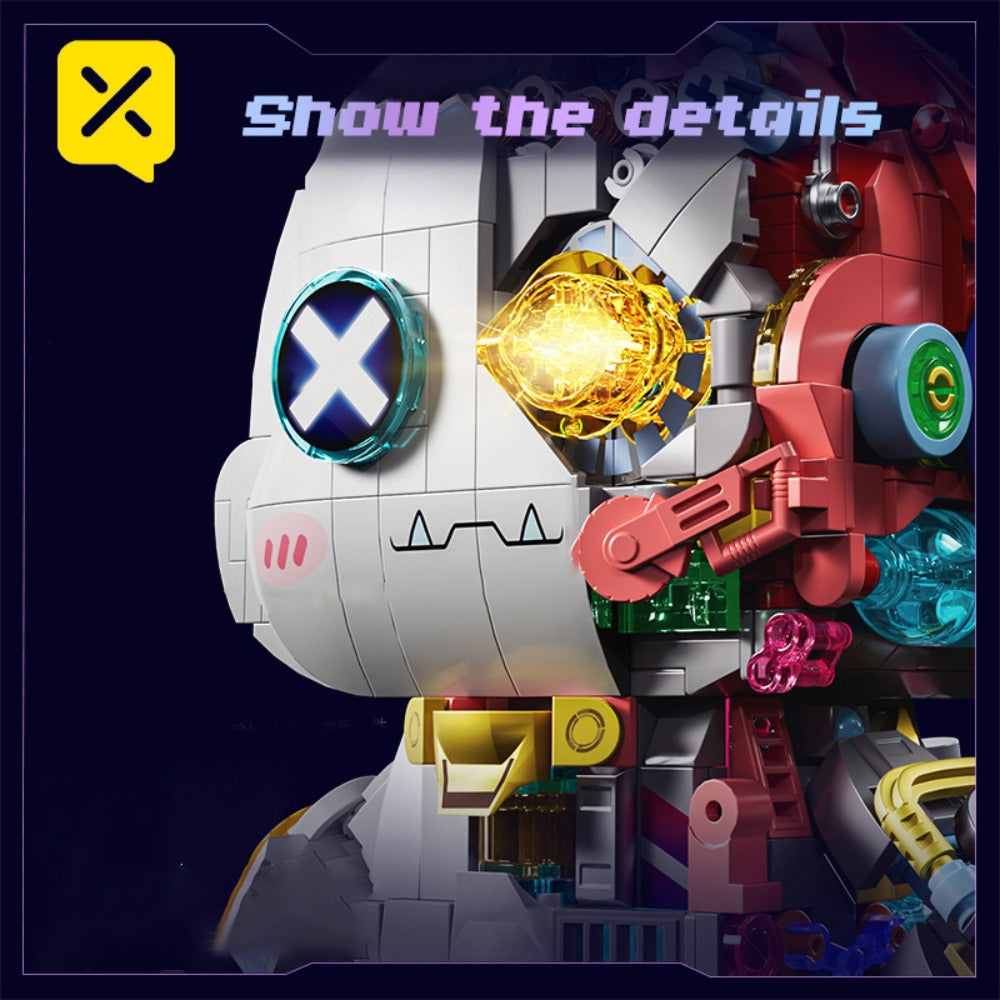 1377-Piece Mechanical Rabbit Building Block Model with Colorful Punk Styling and Rotating Limb Details — image 10