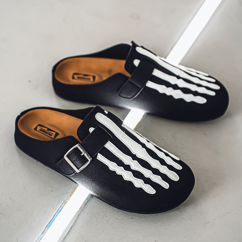Men's Low-top Half Slippers Slip-on Lofter Board Shoes
