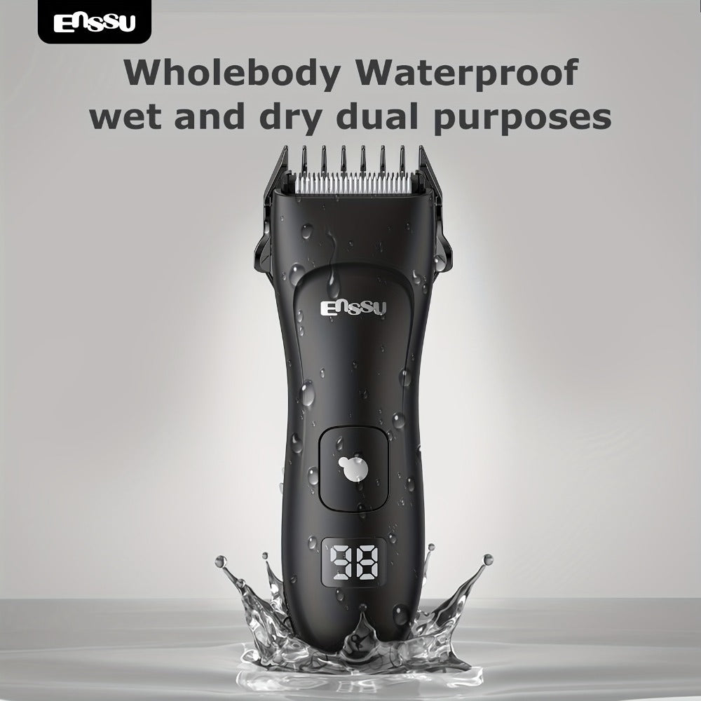 Ceramic-Blade Body Hair Trimmer with IPX7 Rating, LCD Display, Charging Stand and Black Housing — image 4