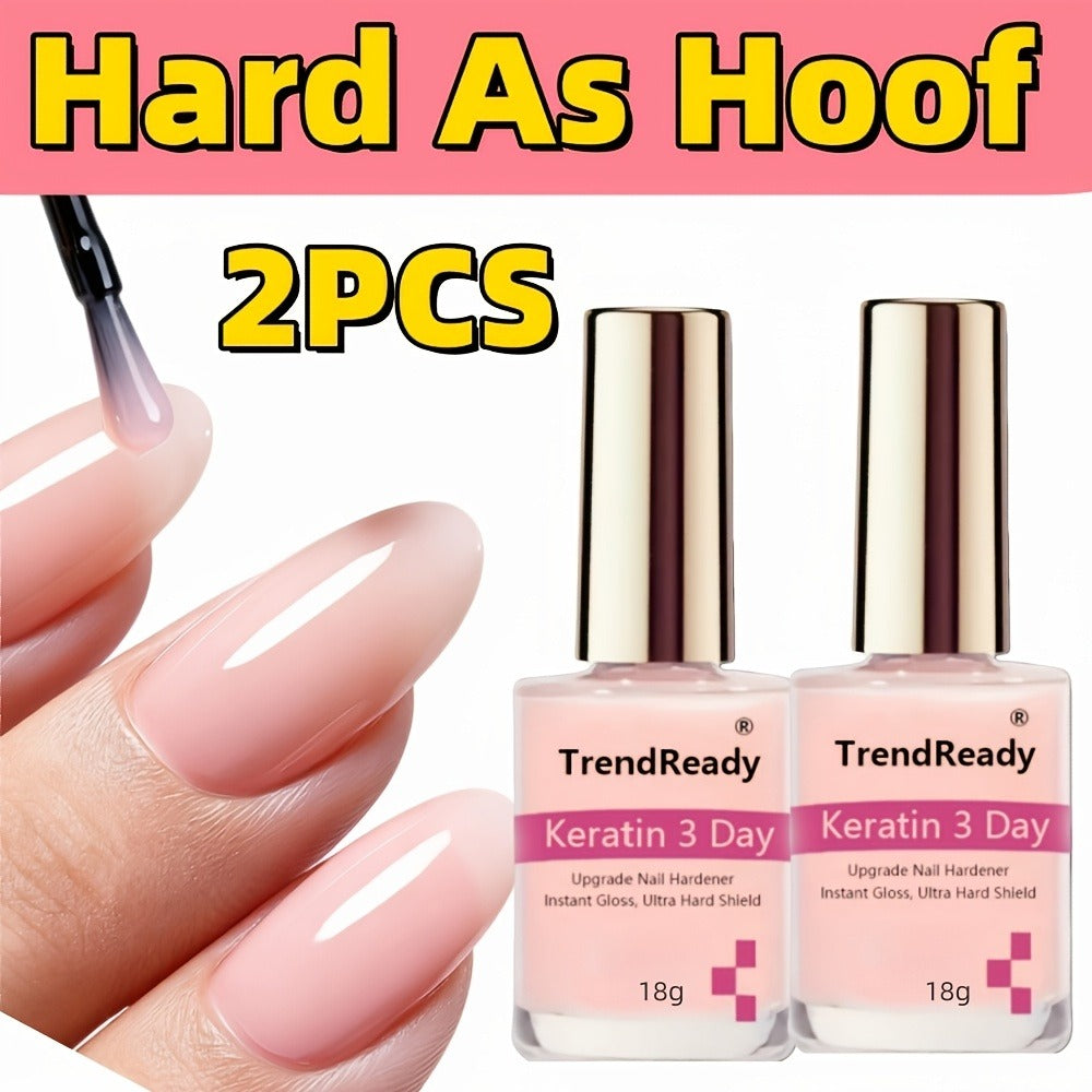 Colored Nail Hardener Set Pink White Yellow – Fast Drying 15ml Nail Strengthener for Weak Splitting Brittle — image 5