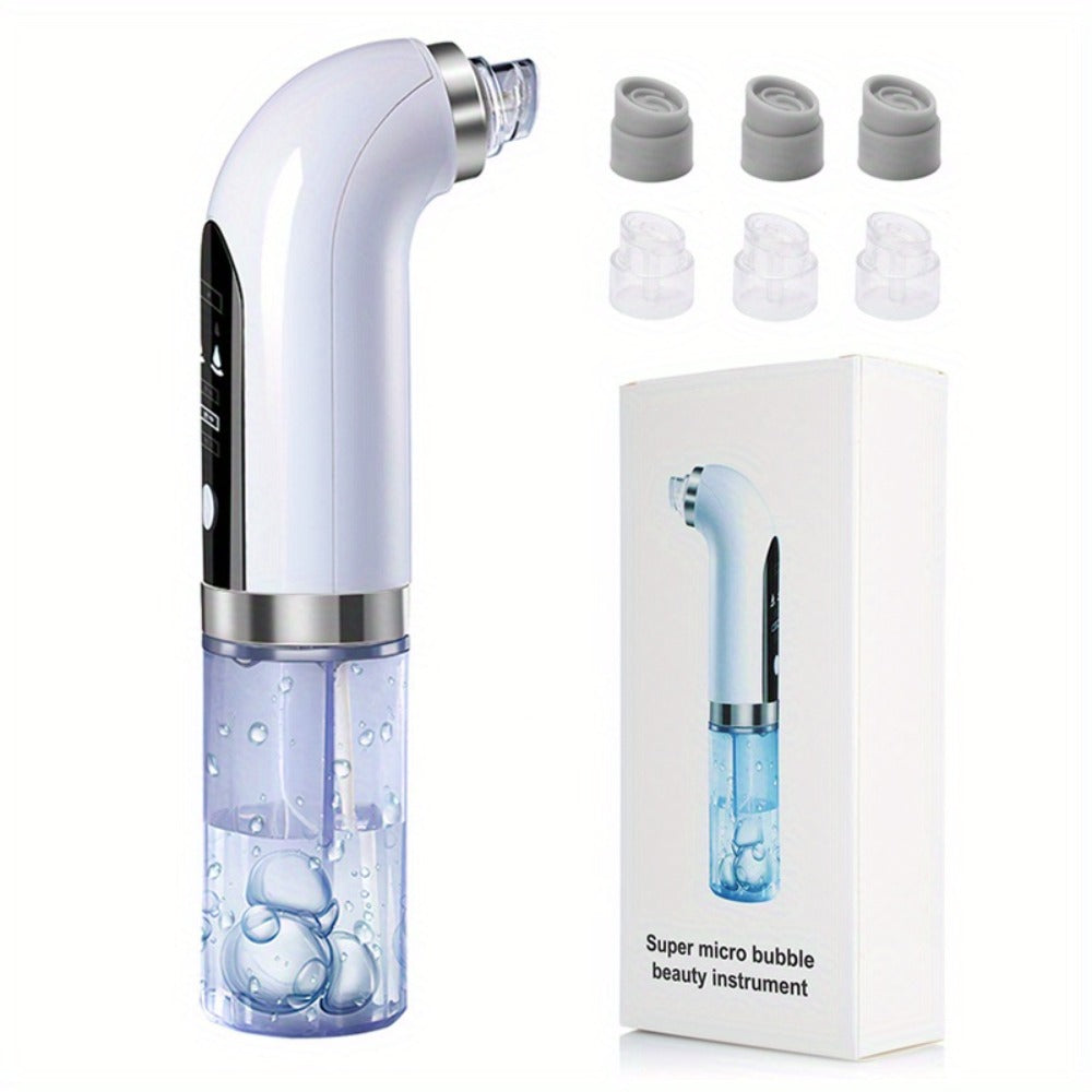 Pore Vacuum Blackhead Remover 6 Accessories 3-Speed Adjustable Suction USB Rechargeable for Bath Time, Home Spa and Personal 