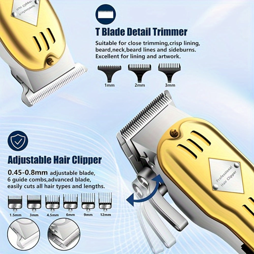 Hair Clippers & Trimmers Three-Piece Set with Full-Size Clipper, T-Blade Detailer, Foil Shaver and LCD Displays — image 3