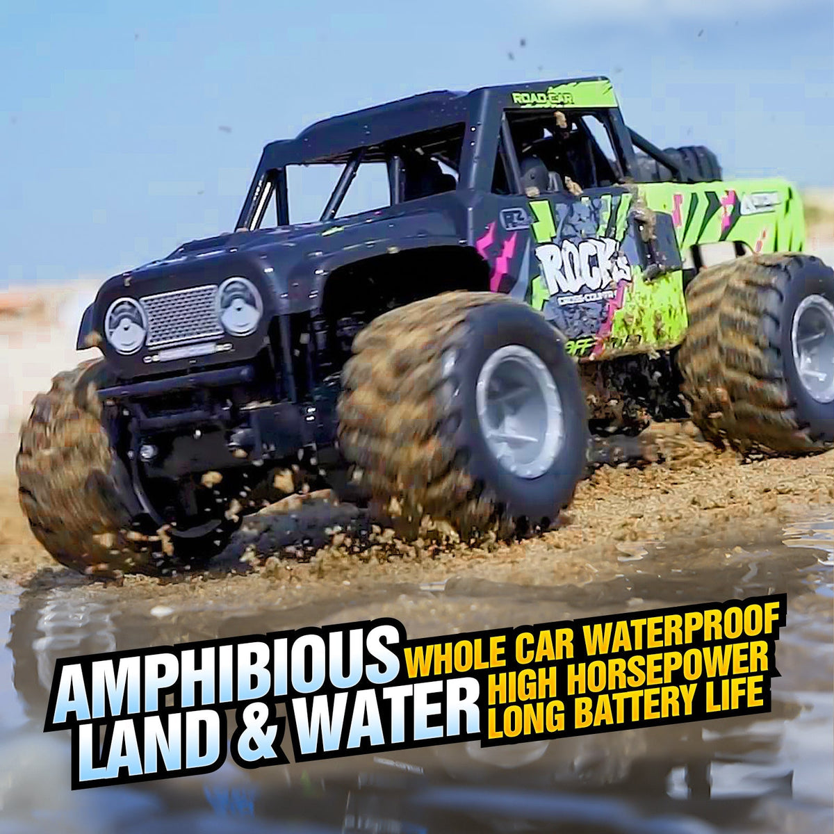 RC Monster Truck or Pickup 1:16 Scale in Five Body and Color Styles with 4WD Layout and Two Rechargeable Batteries — image 7